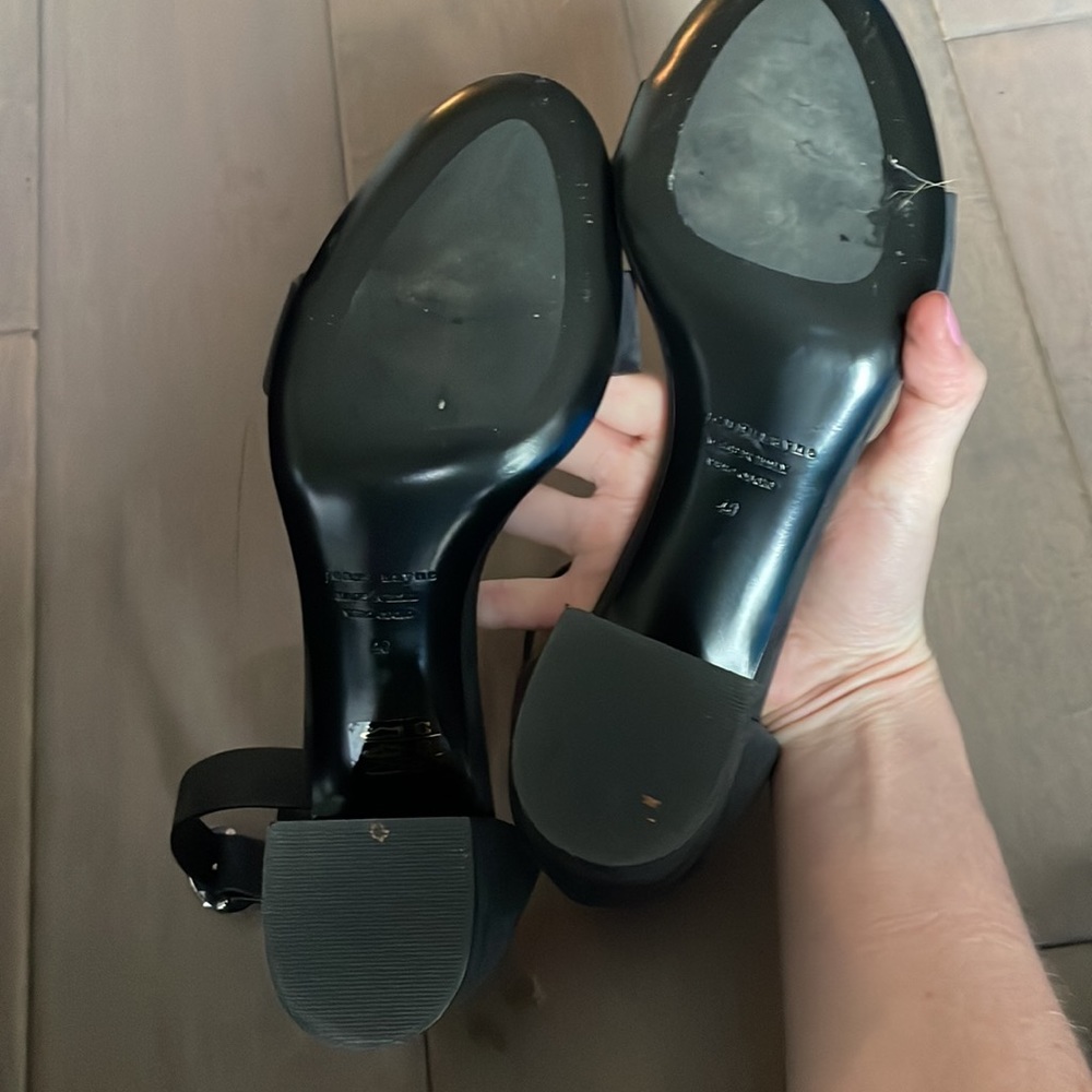 Jenni Kayne Black Suede Block heel ankle strap sandals 40 - Picture 5 of 6